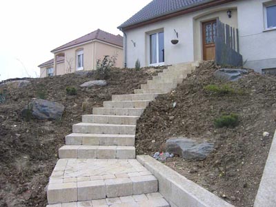 Escaliers pavé beton